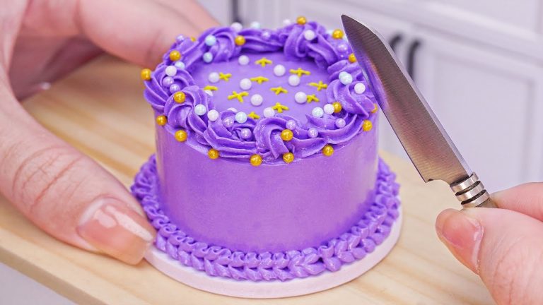 💜Fancy Miniature Purple Cake Bling Bling Decoration – Perfect Mini Dessert Recipe | Mini Bakery