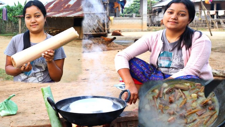 Pork & Banana Plant Curry Without Using Oil & Masala | Indian Village cooking Show | PORK RECIPE |