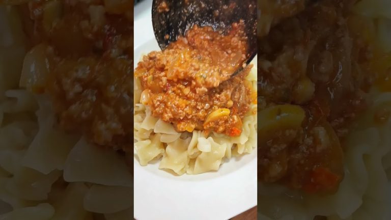 Delicious pasta with meat in tomato sauce and mushrooms | Homemade food ideas |