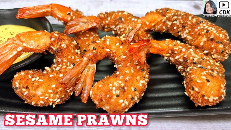 SESAME PRAWNS | Party Starter Recipe | Crispy Prawns Recipe | Crispy Sesame Shrimp Fry #crispyprawns