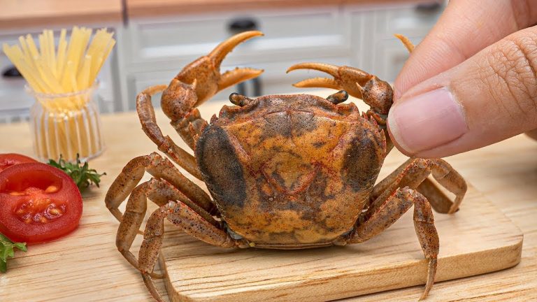 Most Satisfying Miniature King Crab PastaRecipeASMR Cooking Mini Real Food #asmr #cooking #shorts
