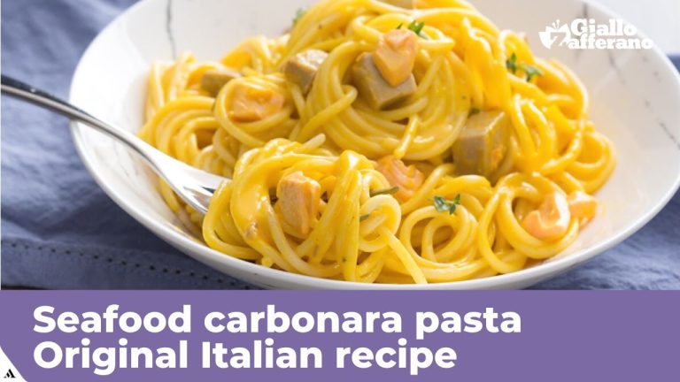 SEAFOOD CARBONARA PASTA – Original Italian recipe
