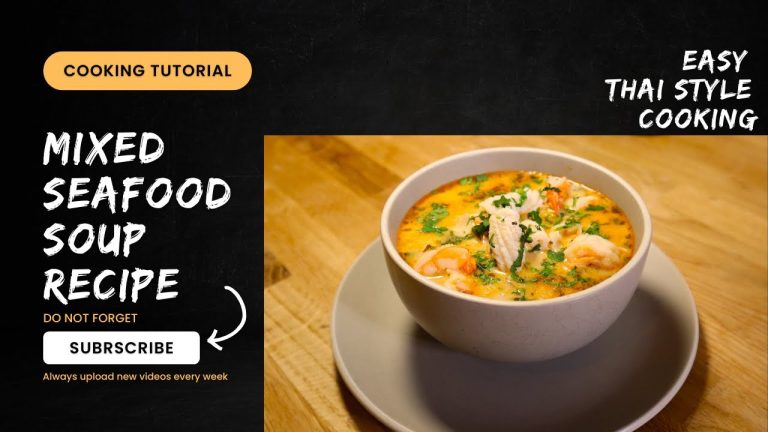 Mixed Seafood Soup Thai Style Recipe with Prawn and Squid