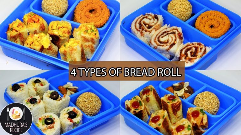 झटपट ४ प्रकारचे ब्रेड रोल  | ४ types Bread roll | Tiffin Recipes | Madhura Recipes | Ep – 394