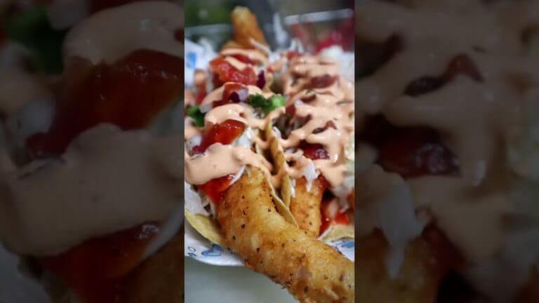 The Best Fish Tacos EVER! #foodie #tacos #seafood #recipe #yummy #shorts #bajafishtacos