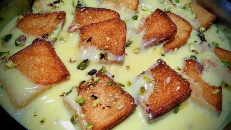 Bread And Milk Dessert Recipe – Bread Custard Recipe