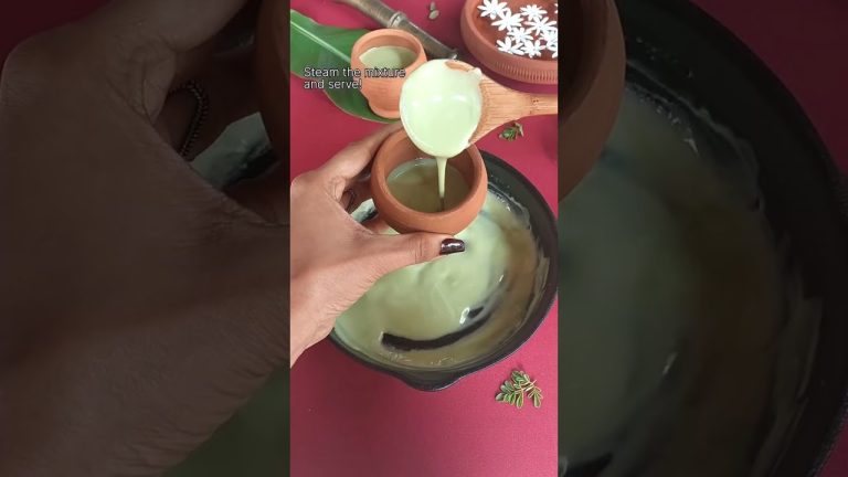 Steamed coconut milk pudding with Moringa #shorts