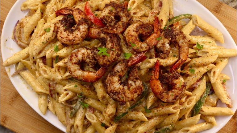 Jerk Shrimp Rasta Pasta Recipe | How To Make Shrimp Rasta Pasta