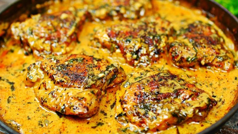 Creamy Garlic Chicken Recipe – Easy Baked Chicken in Creamy Garlic Sauce