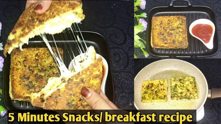 5 minutes Bread Breakfast / snack Recipe ll cheesy sandiwch recipe ll Masala french toast recipe