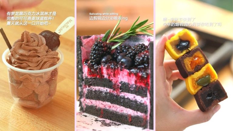 [ENG] Nấu ăn cùng Tiktok, Dessert Recipes, ASMR Cooking, Ginger Ice Cream, Blueberry Chocolate..