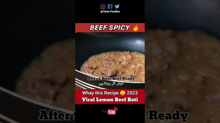 😋 🤤 Viral lemon 🍋 Beef Boti Recipe By @TawaFoodies 🔥 🔥#easyrecipe #beefboti #recipe