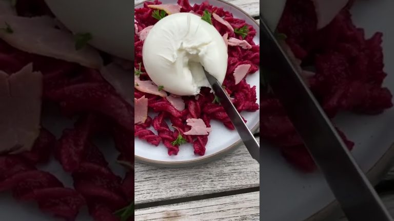 Ham Pasta Recipes easy. Beetroot pasta recipe. Tasty ham recipe ideas for dinner. Burrata pasta