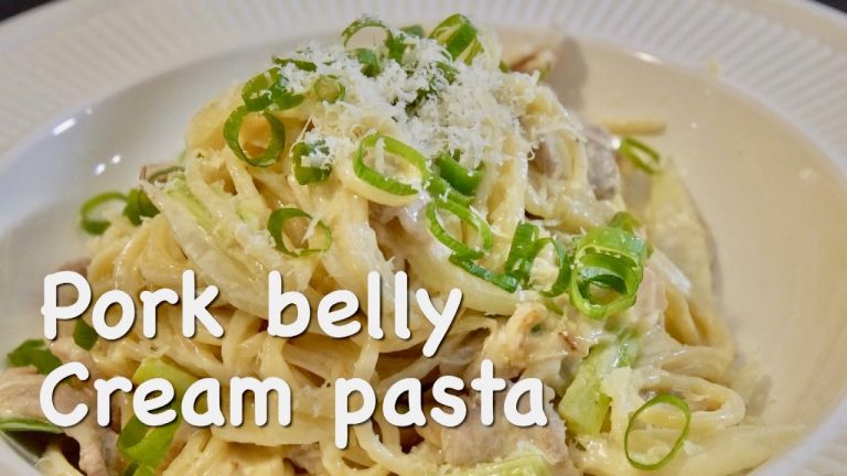 Pork belly cream pasta – variation of bacon cream pasta recipe