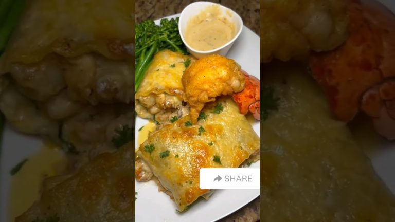 Quick and easy seafood lasagna roll ups. #shorts #youtubeshorts #foodnetwork #youtubeshorts #seafood