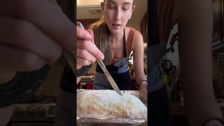 Cooked whole branzino in salt crust #seafood #branzino