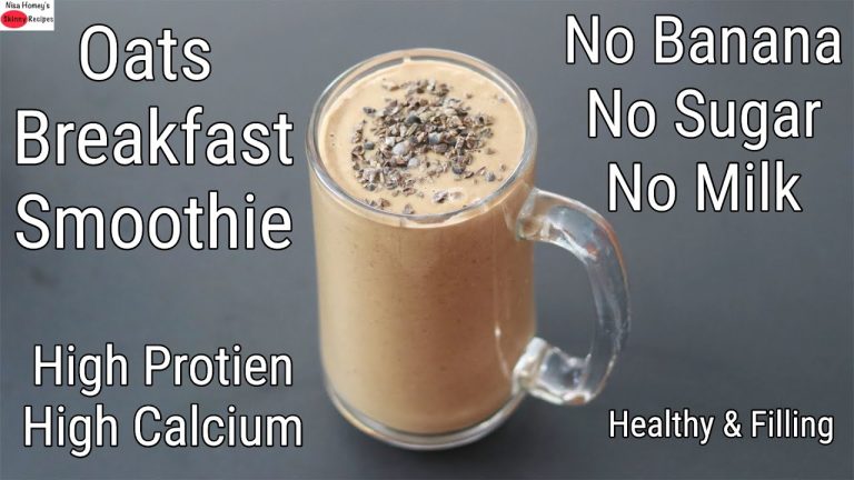 Oats Breakfast Smoothie Recipe – No Banana – No Milk – No Sugar – Oats Smoothie For Weight Loss