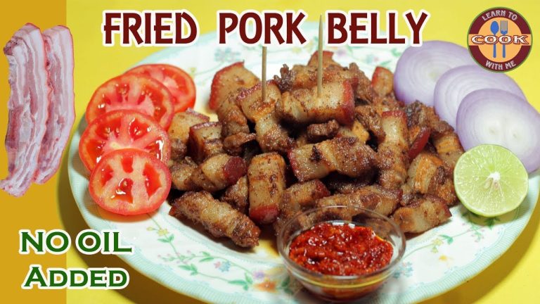 FRIED PORK BELLY Recipe ( NO OIL ADDED ) – Easy & Quick Fried Dish | Snacks For Party