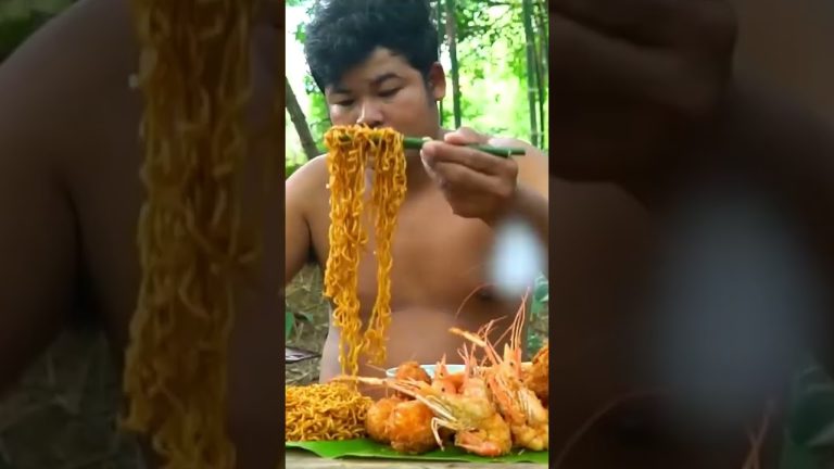 ARS recipe, Cooking and eating Fry noodles chicken KFC, seafood so yummy 🤤 #foodlover #short