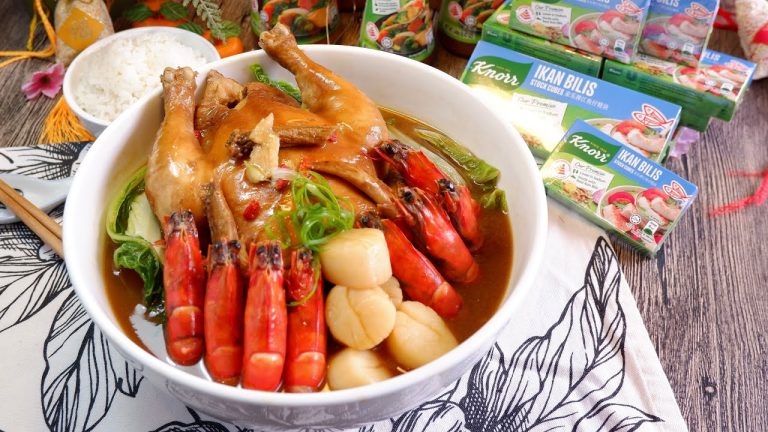 The Easiest CNY Dish! Braised Herbal Chicken w/ Seafood 海鲜药材鸡 Knorr Chinese Reunion Dinner Recipe