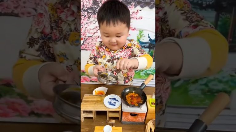 How Cute and Talented Little Chef Cooks Seafood in Asian Cooking Way|Food Recipe in Mini Kitchen
