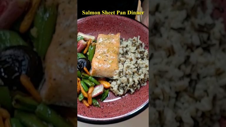 Easy Salmon Sheet Pan Dinner You Will Love. #recipes #seafood #salmon