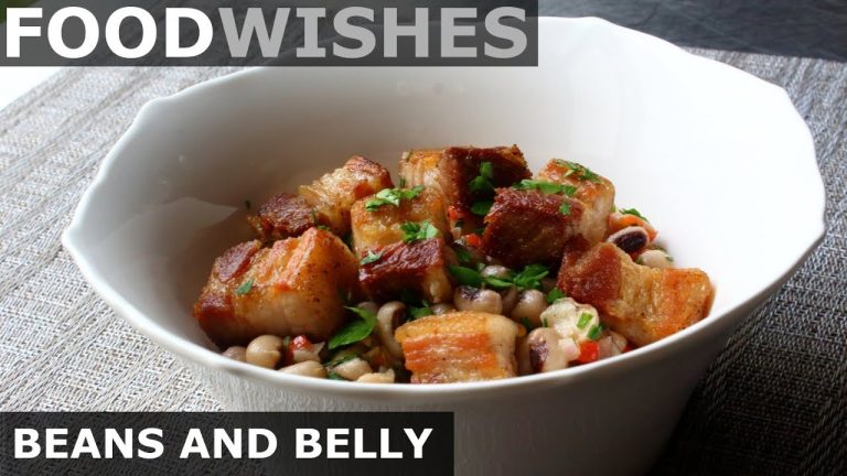 “Beans and Belly” – Roast Pork Belly on Black-Eyed Peas Salad – Food Wishes