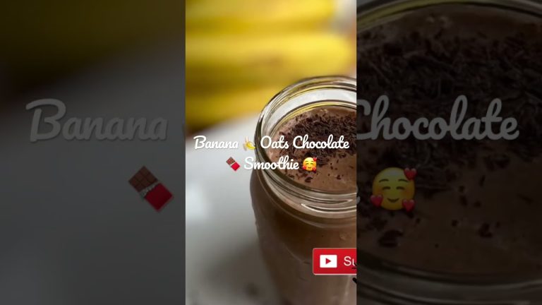 Banana Oats chocolate Smoothie #breakfastrecipes #breakfastsmoothie #bananachocolate #healthydrink