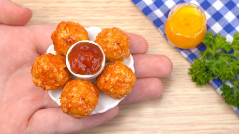 Tasty Miniature Chicken Meatballs Recipe | Perfect Miniature Food Cooked By “Tiny Cakes”