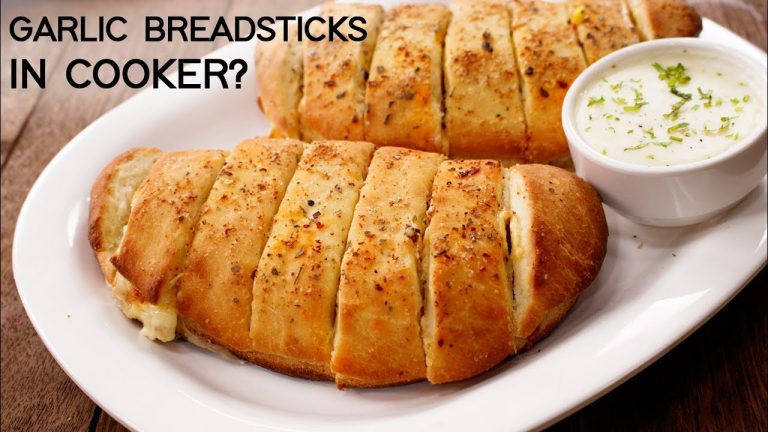 Stuffed Garlic Bread in Cooker | No Oven Cheesy BreadSticks Recipe – CookingShooking