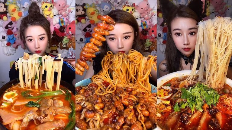 Noodles & Shrimp Seafood Recipes Eating Show Cooking Food @KIKI FOOD