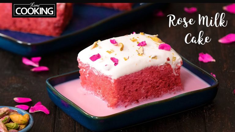Rose Milk Cake | Eggless Cake Recipe | How to Make Cake | Dessert Recipes | Easy Cake Recipes