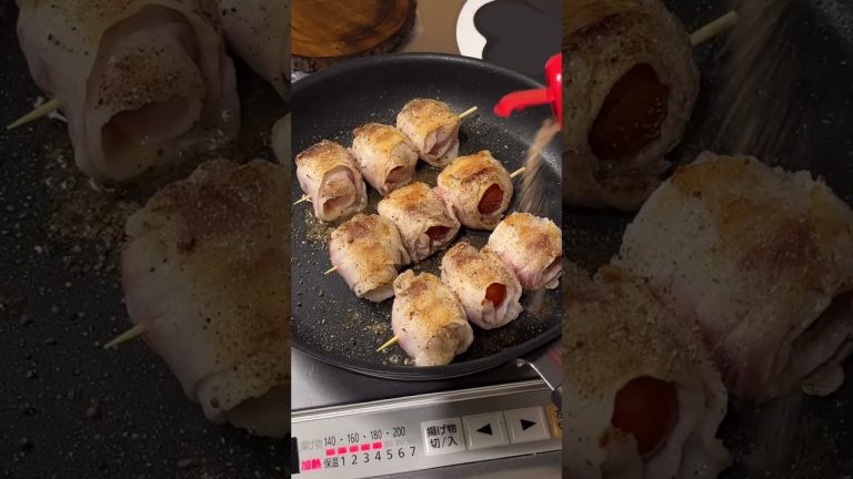 Pork wrapped tomatoes 🐖🍅 #shorts #food