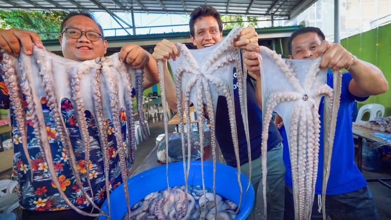 200 Kilos of Fish!! UNSEEN FILIPINO SEAFOOD – Freshest Adobo Octopus in Cebu, Philippines!