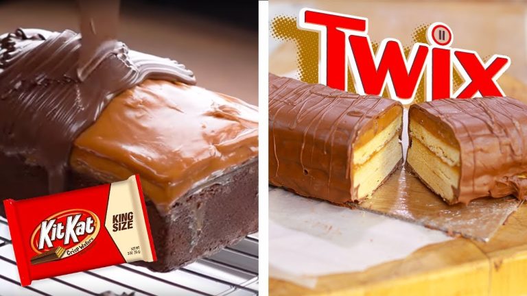 DIY Giant Twix Candy Bar & KitKat Chocolate Bar Bites!! | Dessert Recipes and Food Hacks by So Yummy
