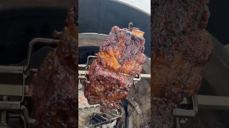 Rotisserie Garlic Herb Butter Prime Rib with Horseradish Dip #foodie #bbq #primerib