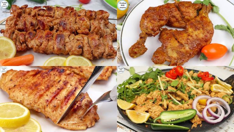 4 Healthy Unique Make & Freeze Chicken Recipes , Turkish Chicken Kebab, Steam, Grilled, Tawa Chicken