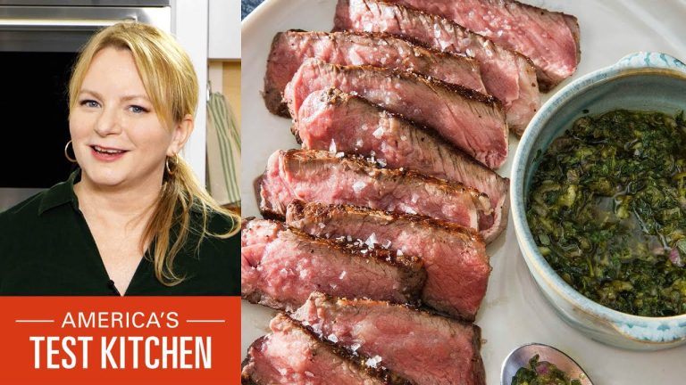 How to Make Pan-Seared Strip Steaks and Beet Salad with Spiced Yogurt and Watercress