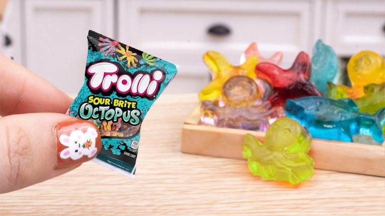 Fancy Miniature TROLLI Fruit Jelly Recipe | Homemade Miniature Gummy Seafood Candy By Yummy Bakery