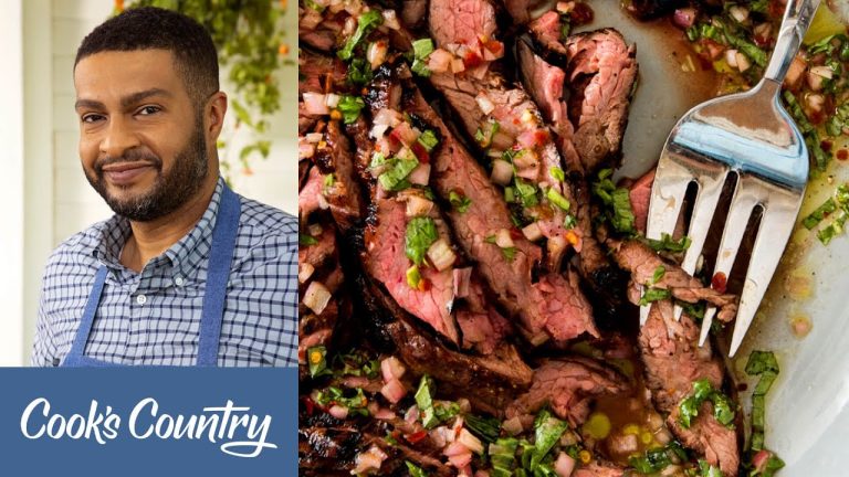 How to Make Grilled Flank Steak with Basil Dressing