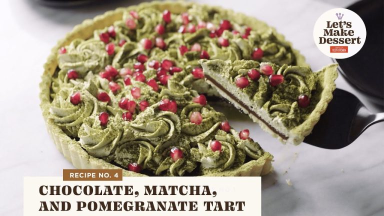 How to Make a Chocolate, Matcha, and Pomegranate Tart | Let’s Make Dessert