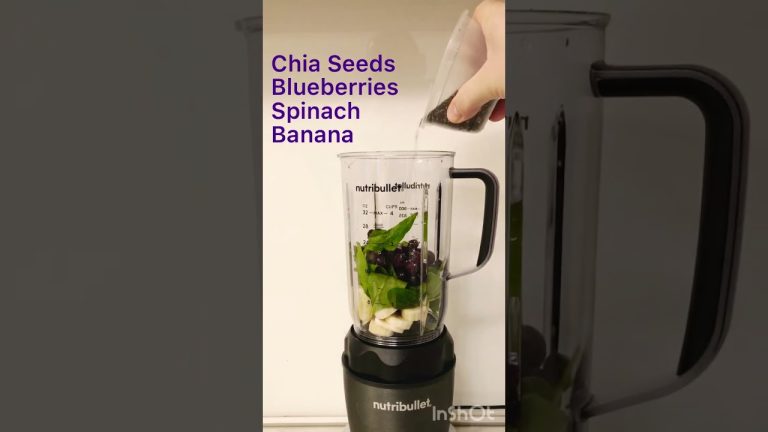 Smoothie – Banana & Baby Spinach & Blueberries & Chia Seeds & Water