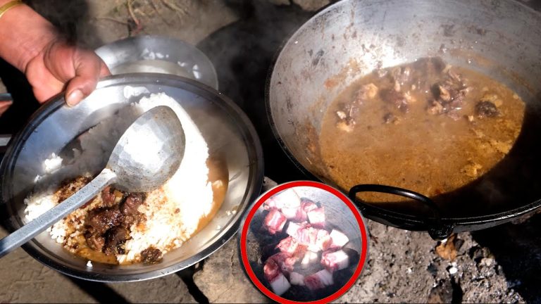 Pork curry in the lunch in the village || Nepali village Kitchen ||