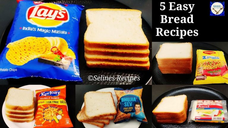 5 Easy Bread Recipes | Quick Break fast Recipes |New Recipe| lays sandwich| bread noodles recipe|