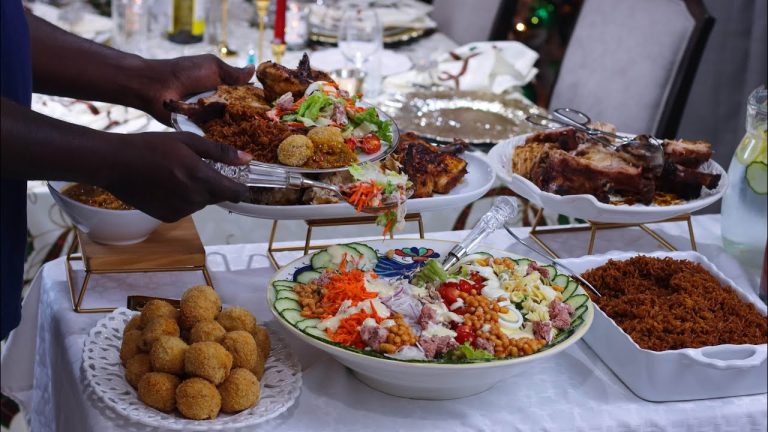 Cook With Me! Jollof, Baked Chicken, Rack of Pork, Yam Balls, Rainbow Sauce, Ghana Salad