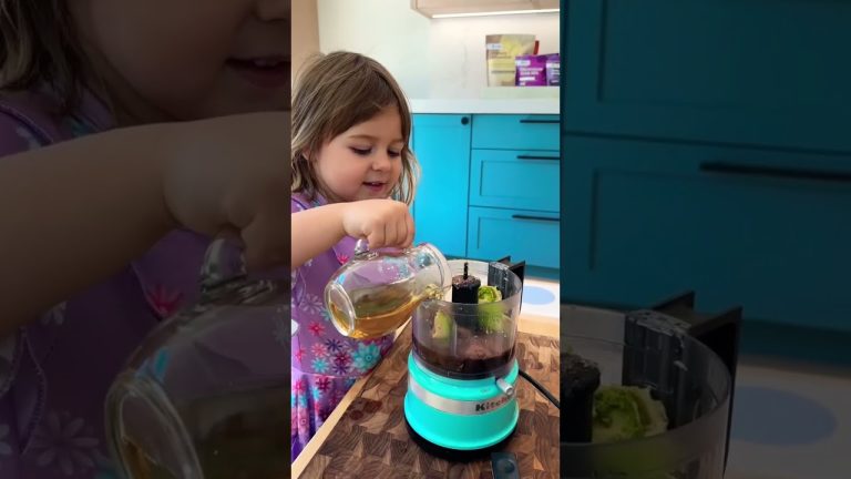 3 Year Old Makes Chocolate Pudding #shorts