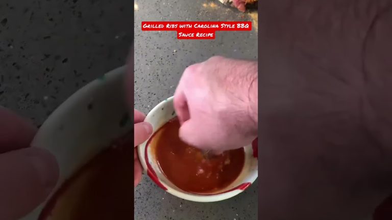 Grilled Pork Ribs with Carolina Style Mustard BBQ Sauce Recipe.