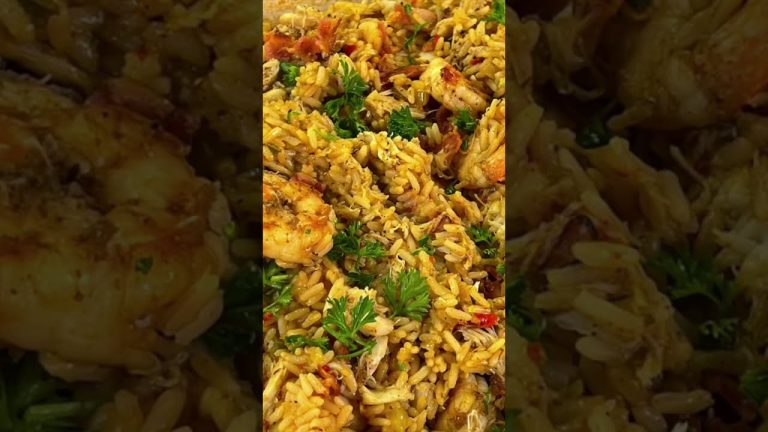 Seafood Rice – Lump Crab With Shrimp And Bacon Rice Recipe # SHORTS