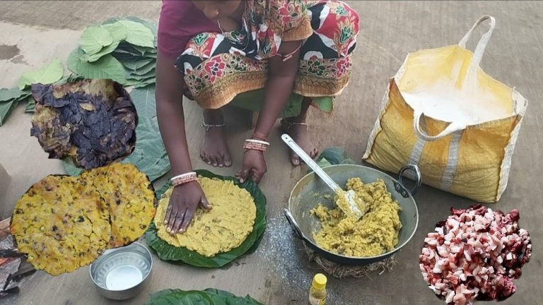 Unique traditional pork pitha recipe||village Cooking with tribe mother|| testy pork pitha||