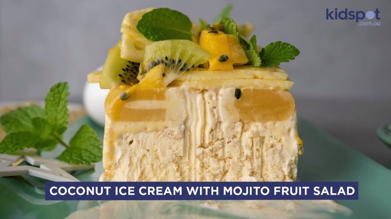 Coconut Ice Cream with Mojito Fruit Salad  | Simple Dessert Recipes | Kidspot